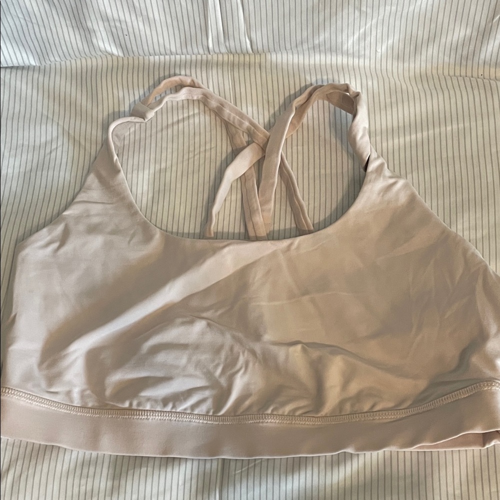Lululemon Athletica Beige Criss-Cross Sports Bra